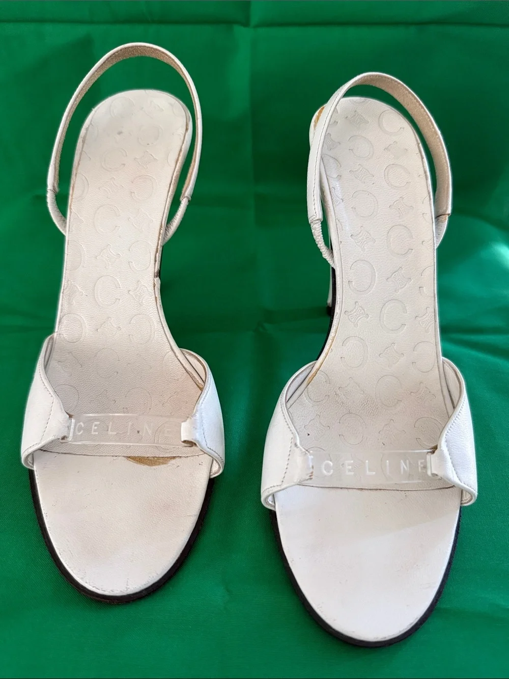 VINTAGE CELINE White Leather 🤍Slingback Sandals